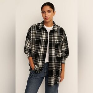 Universal Thread Black and White Plaid Button Down Shirt